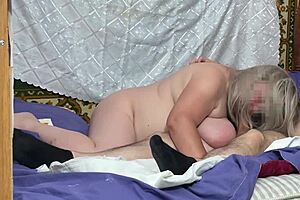 Look at this mature milf with big tits and a round booty getting anal sex