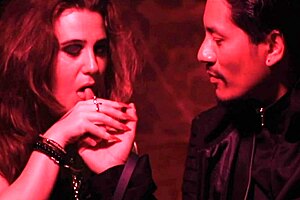 The witch seduces the hunter so that he doesnt kill her and manages to make him horny until he ends up fucking her