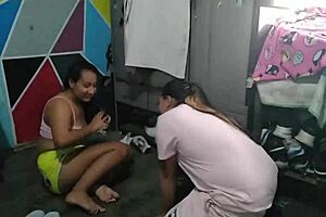 The boss makes the Latina employee fetch his shoes. When she bends over, he grabs her huge ass and starts undressing her.