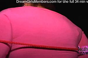 Lingerie and topless club girls wrestle in ky jelly with big tits