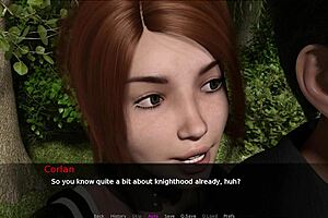 redhead and blonde play knights tale with small tits involved