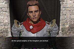 redhead and blonde play knights tale with small tits involved