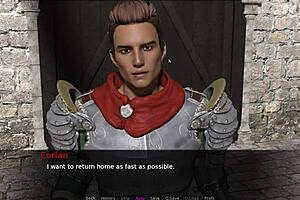 redhead and blonde play knights tale with small tits involved