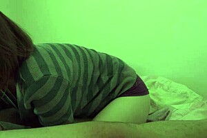 Smoking Cigarette While Sucking Wet Cock on Bed!