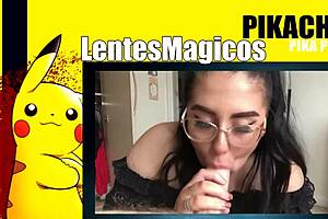 gordita de lentes, you give me a blowjob and swallow all the cum