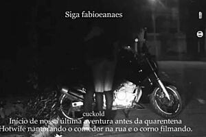 yo, check this milf showing off upskirt on the street with voyeur hubby