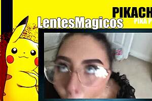 gordita de lentes, you give me a blowjob and swallow all the cum