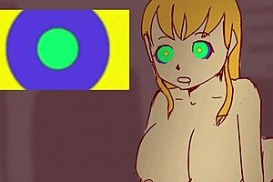 anime girl streamer gets hypnotized, strips and moans in hentai