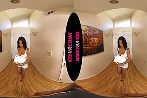Her young black beauty seduces your erection VRconk