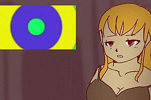 anime girl streamer gets hypnotized, strips and moans in hentai