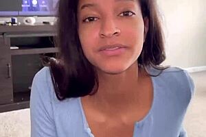 Hey, this sexy ebony POV babe craves cum on her face