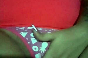 brunette alone playing with toy in brazilian scene