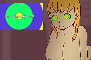 anime girl streamer gets hypnotized, strips and moans in hentai