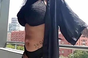 Neighbors Spy on My Big Tits While I Touch Myself