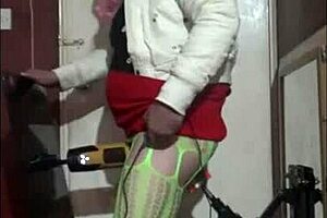 Shy Crossdressing Amateur Describes Detailed Anal Insertion with Dildo and Machine