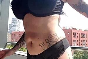 Neighbors Spy on My Big Tits While I Touch Myself