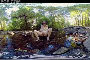 redhead yanks milf carmen december masturbates with dildo outdoors 😈