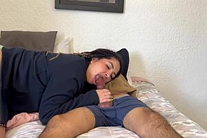 Sharing bed with stepsister in doggystyle creampie and big tits