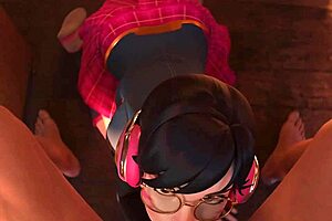 school-girl d va sucks cock and gets facial! 😍
