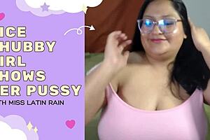 Nice chubby girl shows her pussy