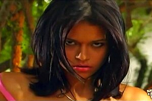 Cute Latina In Lingerie Gets Huge Cumshot From Friend