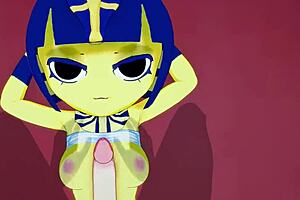 Ankha Rides A Nice Cock In The Bedroom During Anime Parody