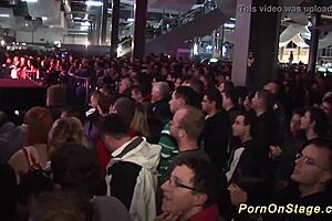 Flexible Blonde Performs On Public Stage