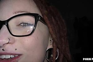 Cheerful Scottish woman and BDSM darling Jezzi Cat sucks her boyfriend’s masculinity