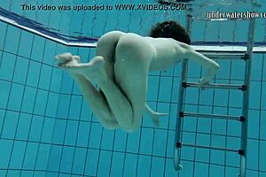 gazel podvodkova's intriguing naked beauty underwater in pool