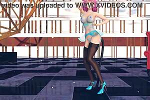 MMD Pink Cat Touhou R-18 Anime Featuring Huge Boobs and Lingerie