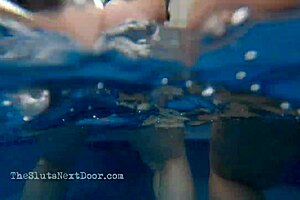 BBW goddess has a preference for playing solo in the pool