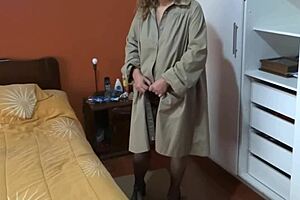 why is this 58-year-old latina stepmom opening her dress and showing off her huge pussy?