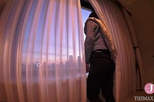 She licks nipples with nasty look, then sucks and swallows thick cock