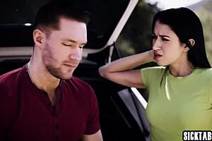 Is the perverted big cock guy using a sexy milf after her blowjob?