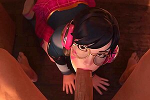 school-girl d va sucks cock and gets facial! 😍