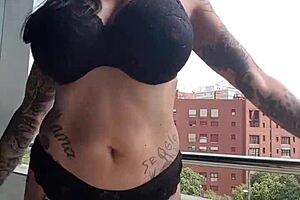 Neighbors Spy on My Big Tits While I Touch Myself