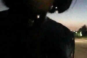 Cd walks in latex with vibrator