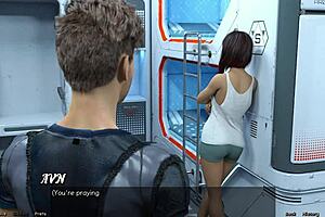 Galactic dating: Space beauty bisex joined for threesome