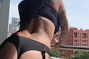 Neighbors Spy on My Big Tits While I Touch Myself