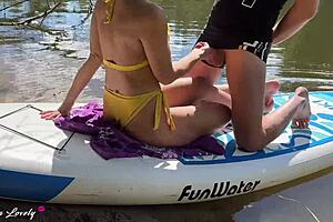 what a beautiful sunny day for a playful river walk with stepsister in the outdoors