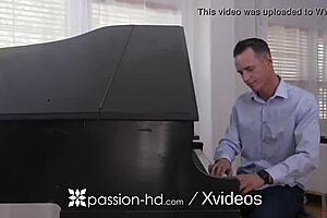 passion-hd petite babe sucks big cock then gets bent over facial