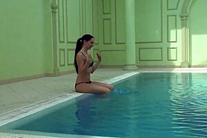 Kittina Ivory Undresses Outdoors By Swimming Pool