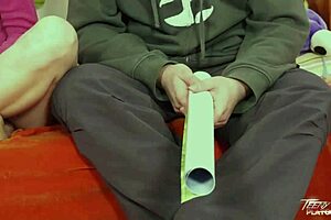 teenyplaygound older stepbrother play with blonde teen 18+ and cum on her tits