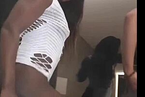 two brazilian girls celebrate new year with dance and show