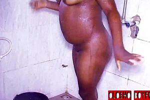 Ebony Girlfriend Fucks In Bathroom!