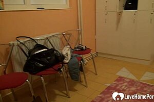 brunette with tattoos gets horny in the shower, shaved and hairless for her friend