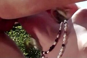 Blonde Uses Dildos Outdoors Until Her Man Arrives