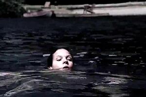 Supernatural sexy bikini girl swims