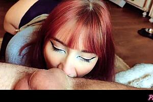 Daddy's Little Redhead Slut Devours Big Ass with Rimjob