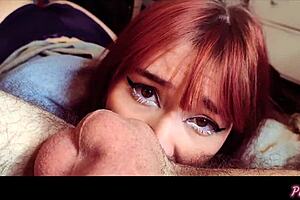 Daddy's Little Redhead Slut Devours Big Ass with Rimjob